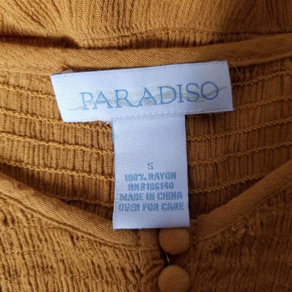 Paradiso Button Up Peasant Loose Fit Long Sleeve - Picture 5 of 7